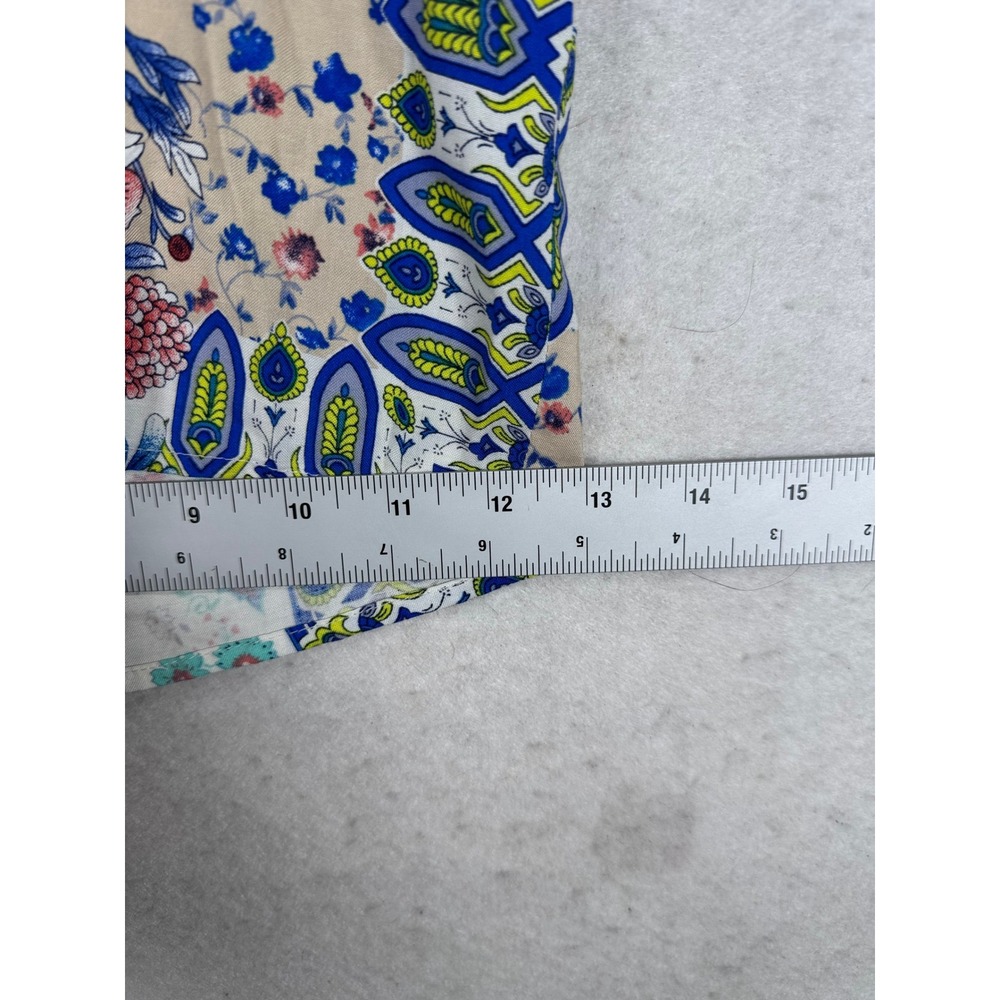 Love Tree Boho Patchwork Paisley Romper Blue Red V-Neck‎ Large - Picture 7 of 9